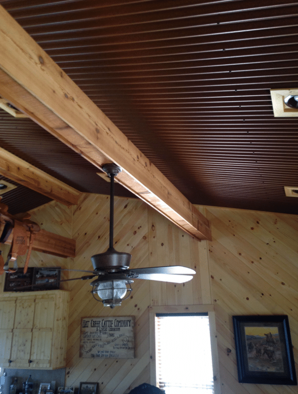 Corrugated Metal Ceiling In Weathered Metallic