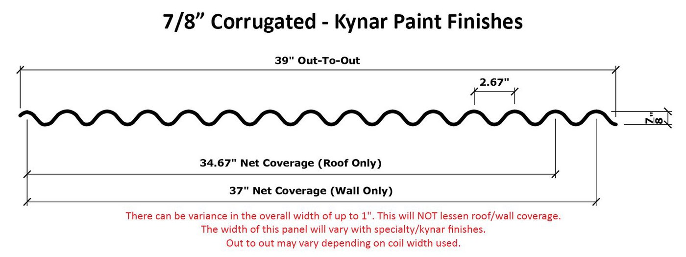 7.8 Corrugated - Bone White Line Drawing