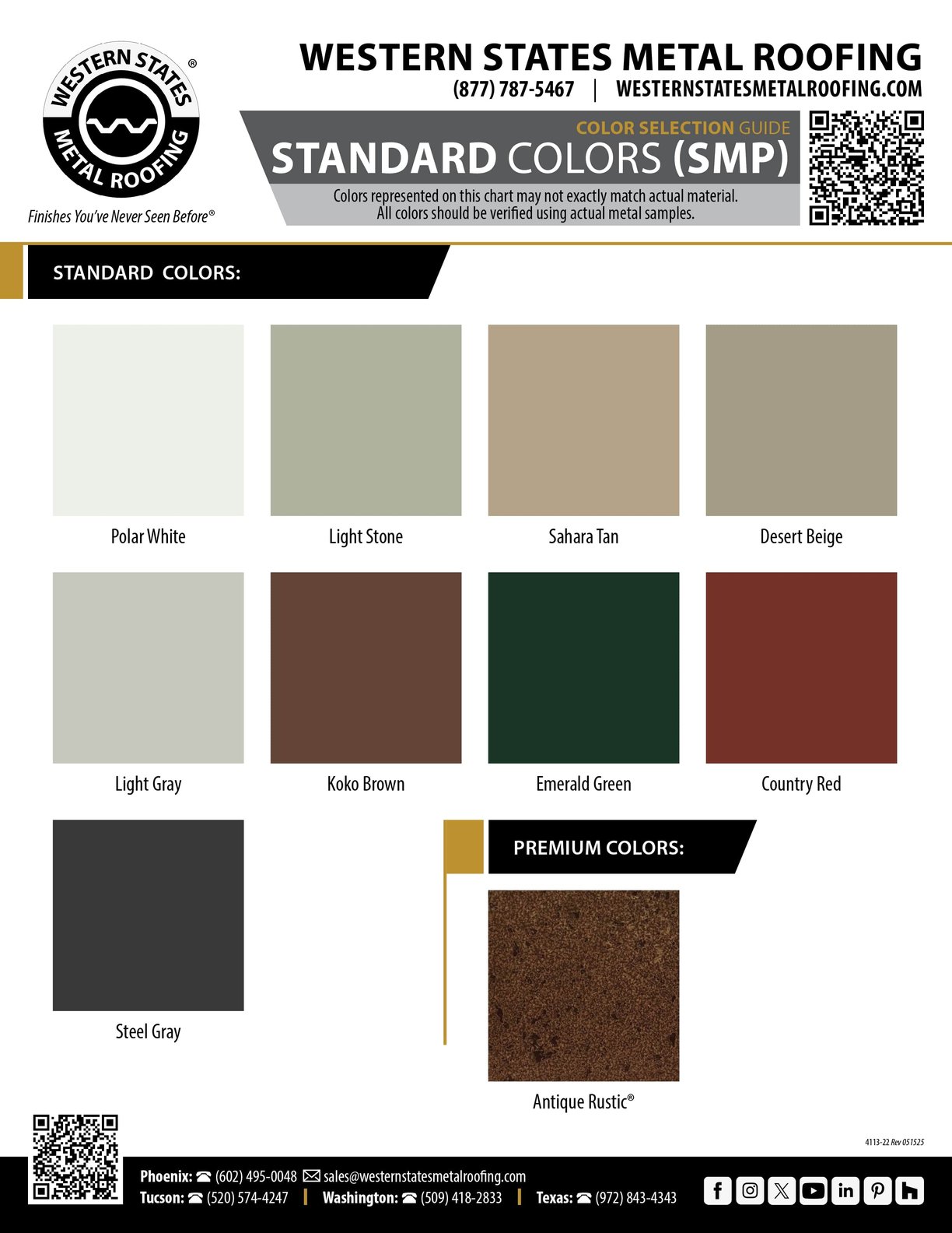 Metal Roofing Color Charts Over 100 Colors Buy Mfg. Direct & Save