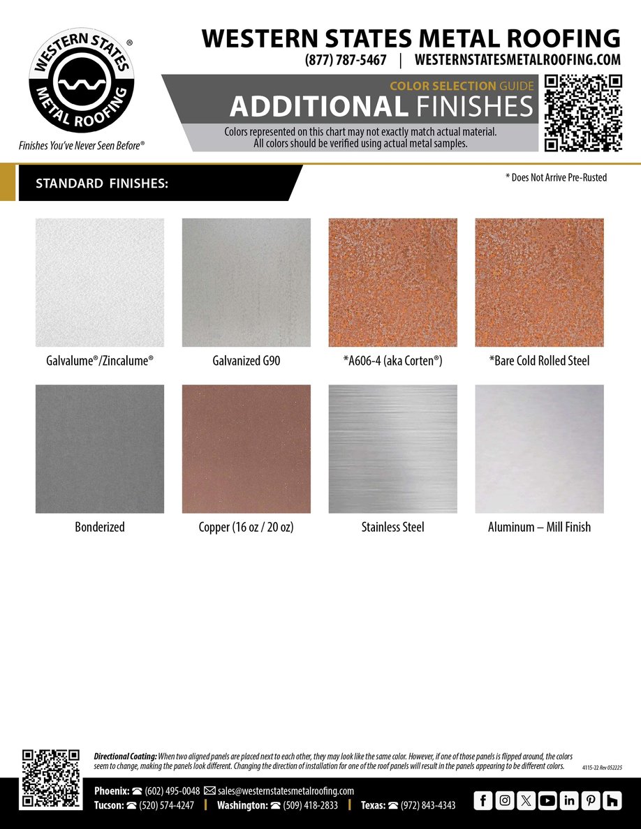 Metal Roofing Color Charts Over 100 Colors Buy Mfg. Direct & Save