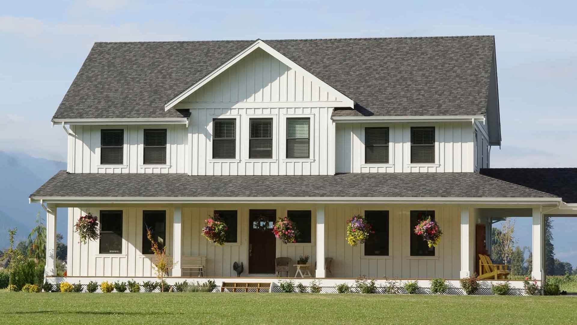 Metal Board & Batten siding. 