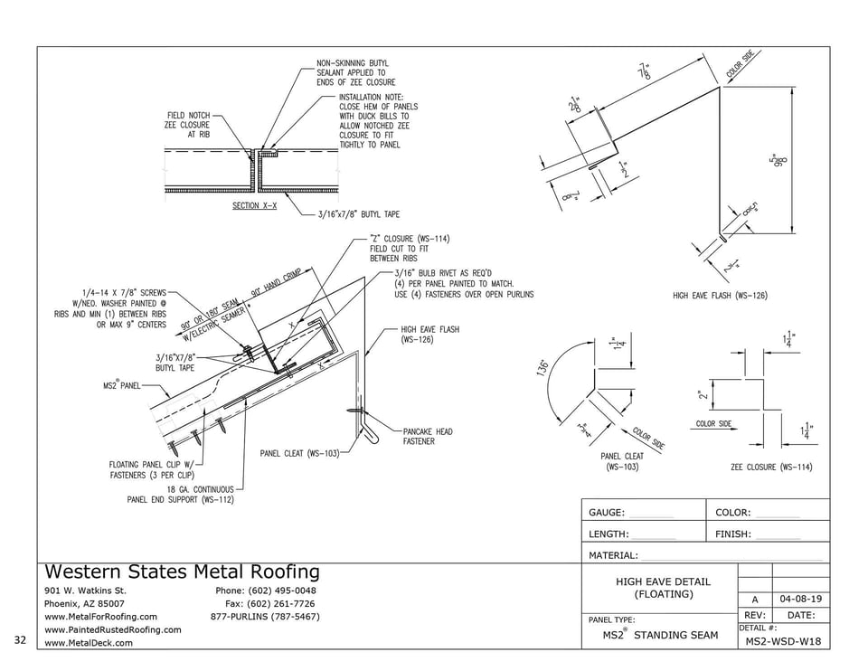 Floating Peak Trim | Mechanically Seamed Standing Seam Roofing