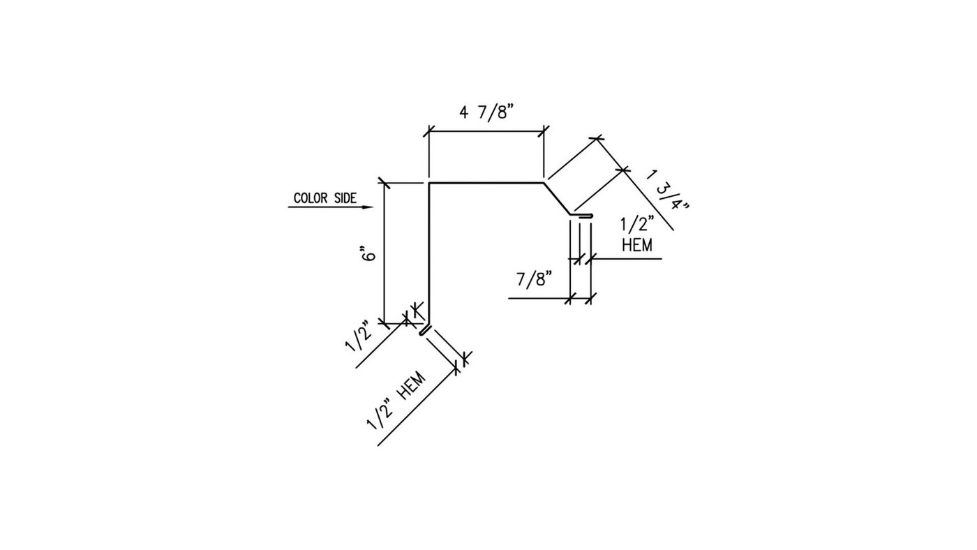 Part #WS-211 Gable Flashing for PBR Panel | Metal Roofing