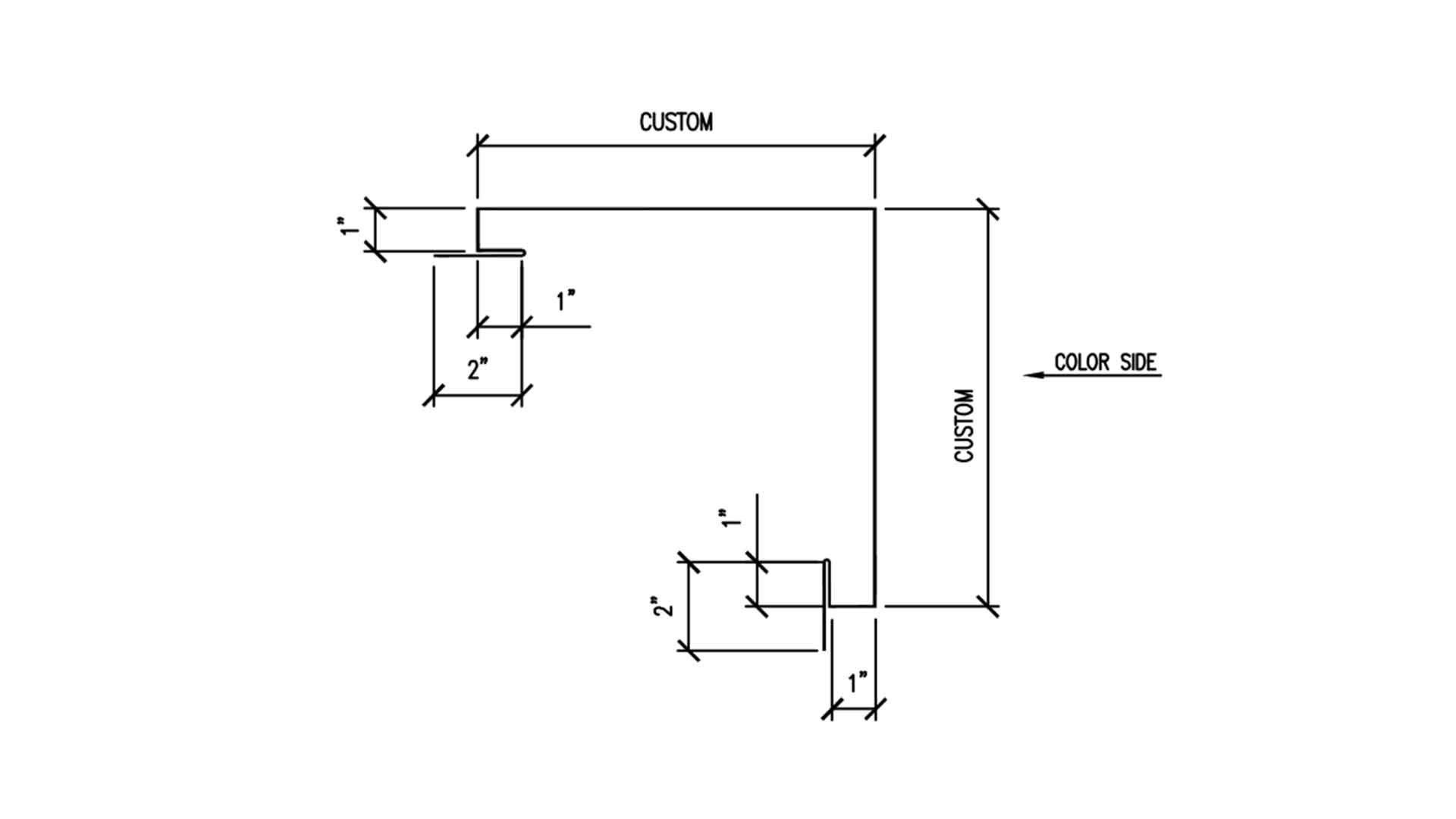 Part #WS-47-UOC Outside Corner Trim for Corrugated Metal Roofing