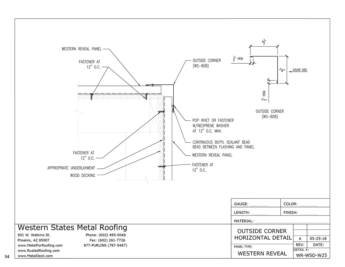 Outside Corner Trim - Horizontal Install