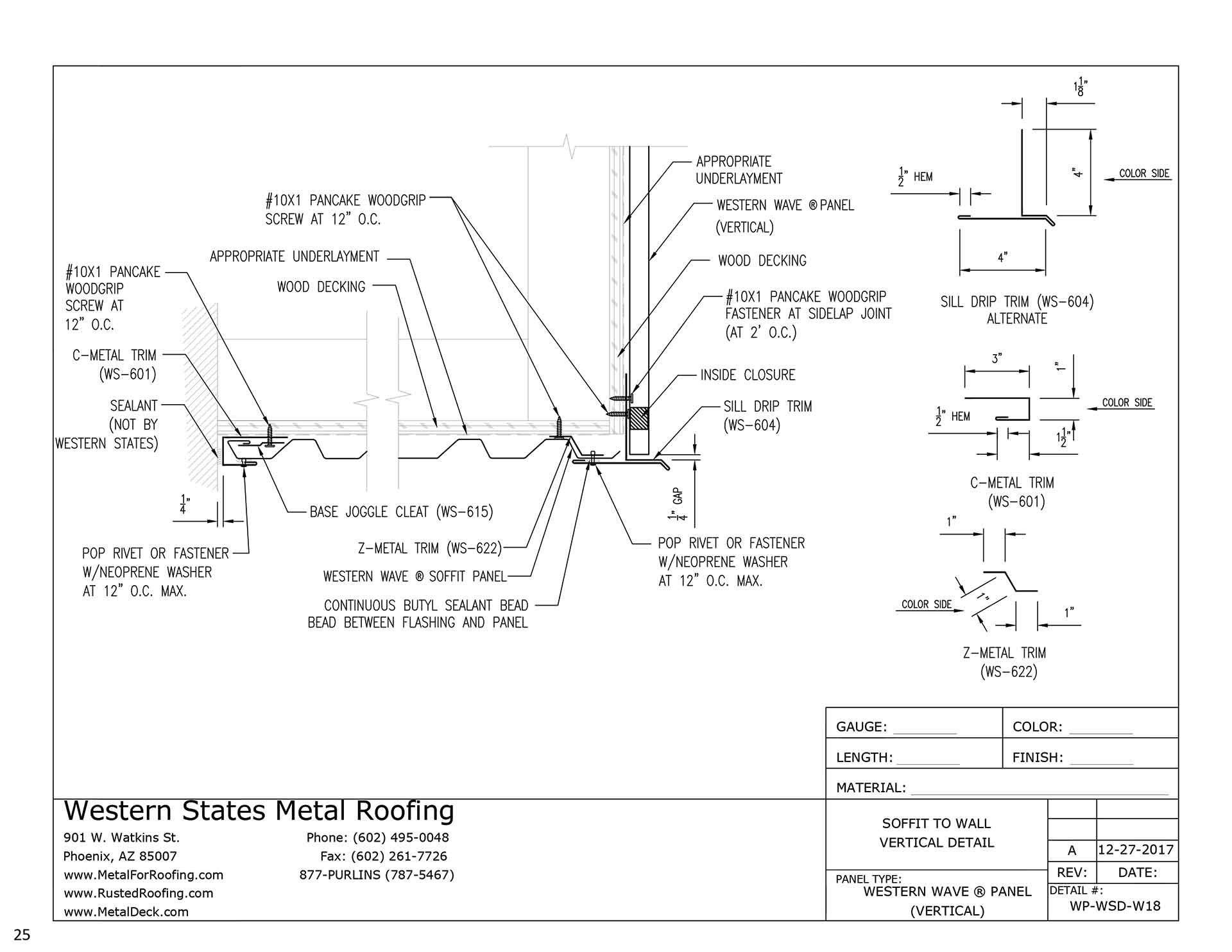 Soffit To Wall Detail Vertical Installation Western Wave Panel