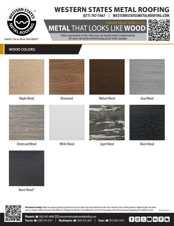 Metal Roofing Color Charts | Over 100 Colors | Buy Mfg. Direct & Save