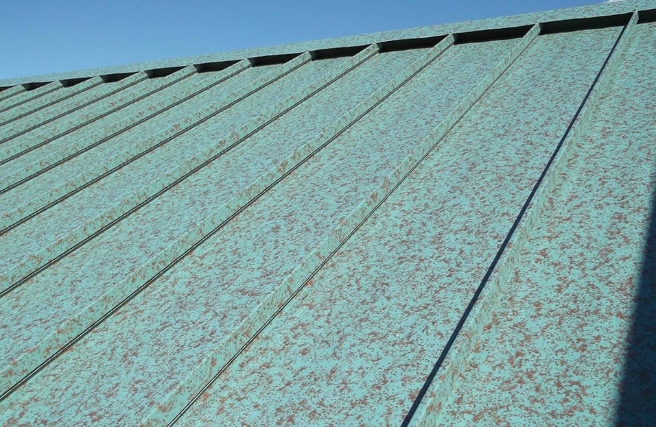 Standing seam roof in Green Copper®