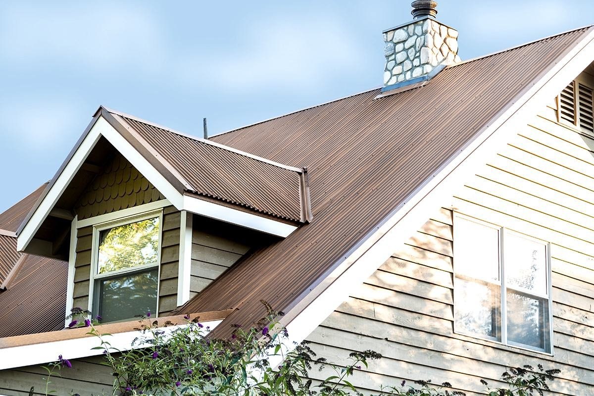 7/8" Corrugated Metal Roof In Streaked Rust