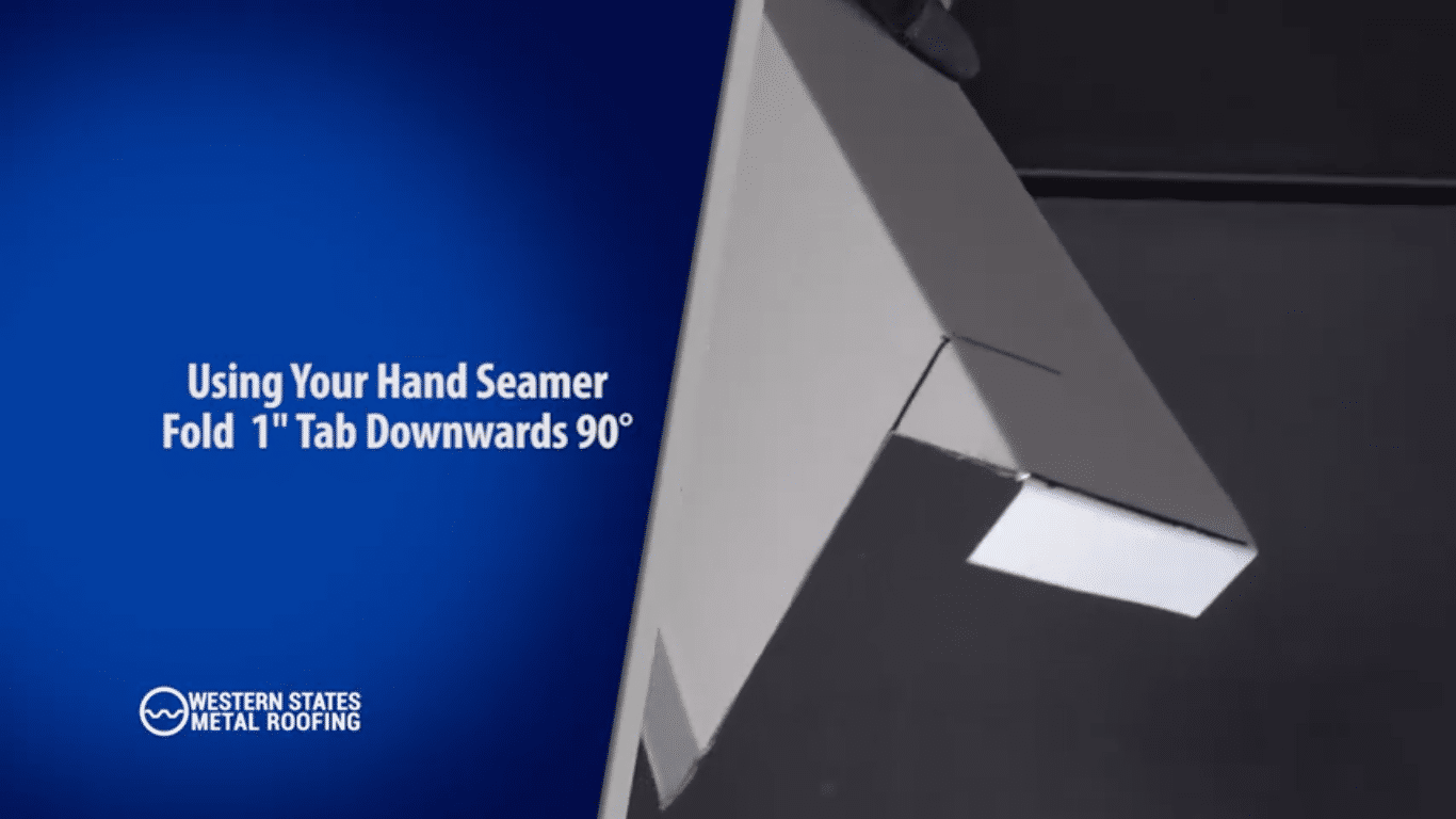 Using Your Hand Seamer Fold 1" Tab Downwards 90 Degrees